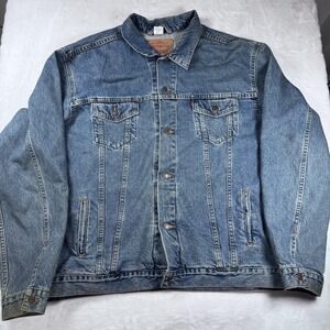 Vtg Levis Denim Jacket Mens 4XL Blue Trucker Style 72507-0389 Mexico 100% Cotton